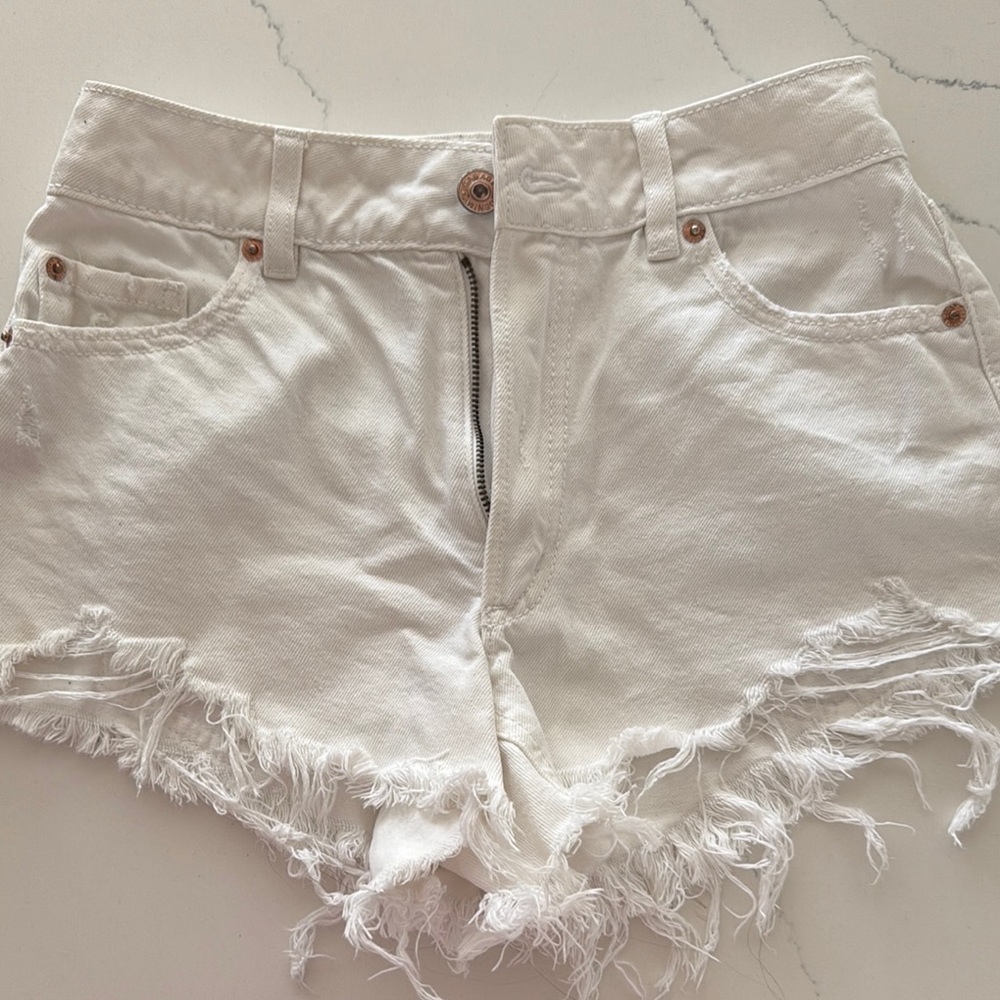 Garage White Denim Shorts